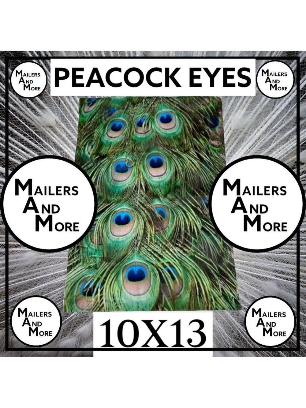 25 10X13 Poly Mailers Peacock Eyes PRICE IS FIRM - Picture 10 of 13